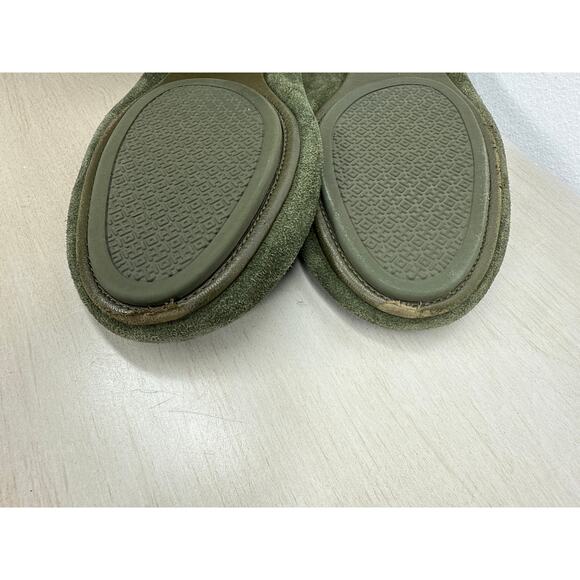 TORY BURCH Minnie Travel Suede Ballet Flats In Green Womens Size 8.5 - Picture 8 of 9